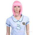 Short BOB Baby Pink Straight Full Hair Wig Party CW141